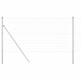 Vidaxl hek met paal zilver 1,4 x 10 m staal en pvc