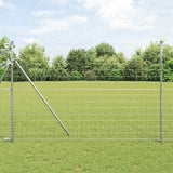 Vidaxl hek met paal zilver 1,5 x 10 m staal en pvc