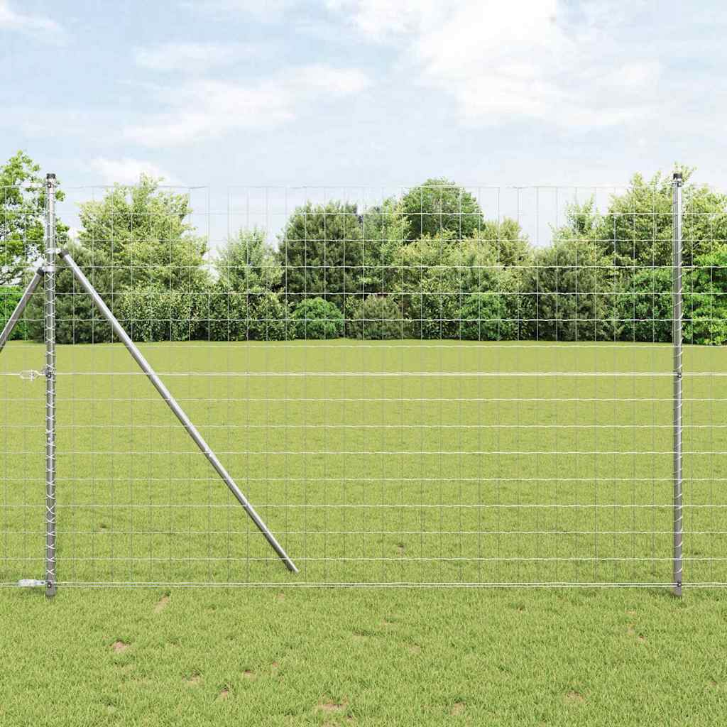 Vidaxl hek met paal zilver 1,6 x 10 m staal en pvc