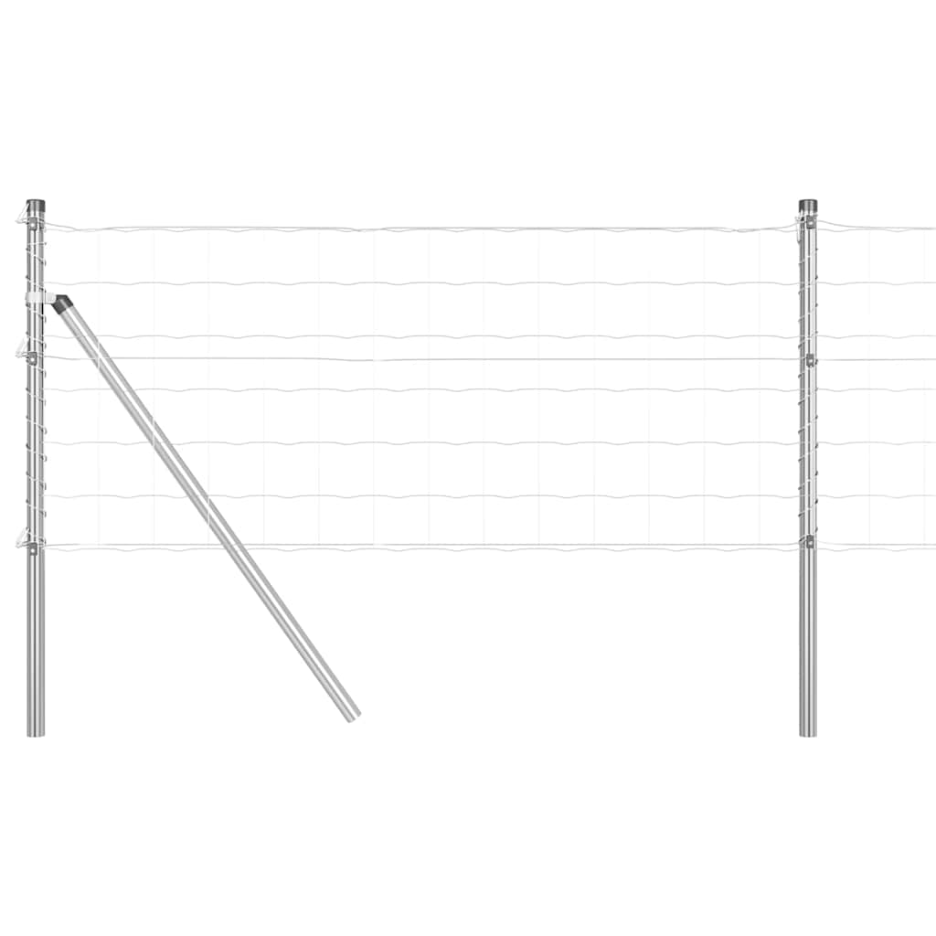 Vidaxl hek met paal zilver 0,4 x 10 m staal en pvc