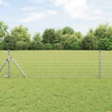 Vidaxl hek met paal zilver 0,6 x 25 m staal en pvc