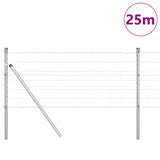 Vidaxl hek met paal zilver 0,4 x 25 m staal en pvc