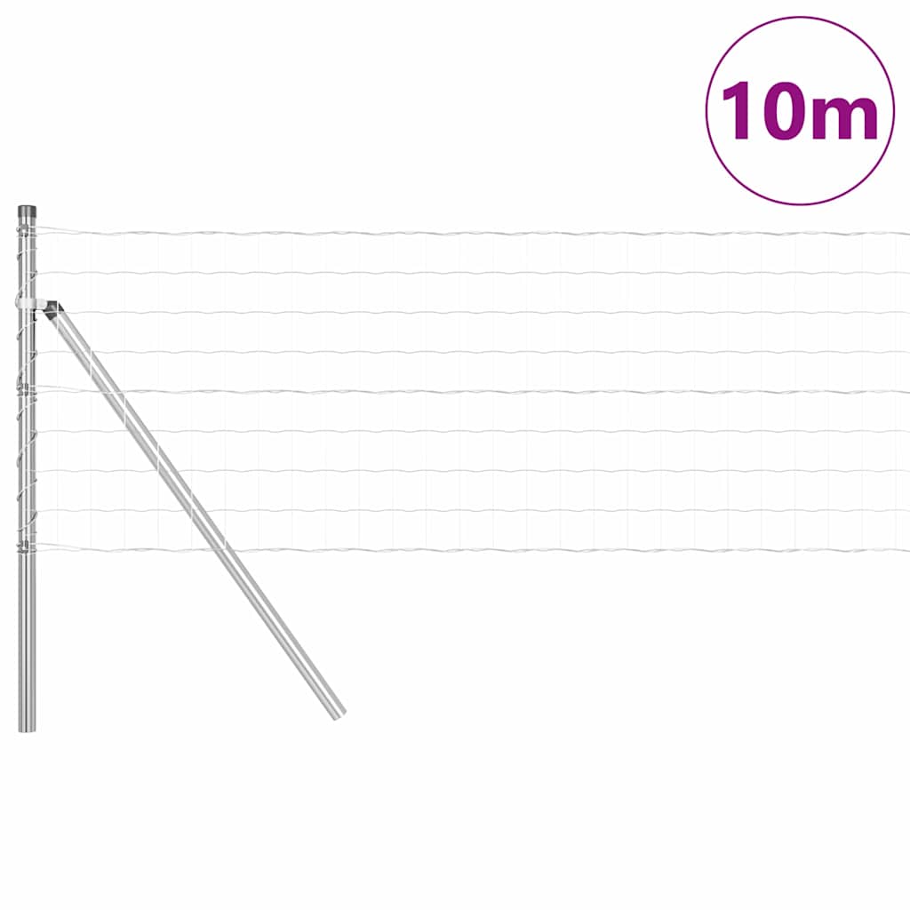 Vidaxl hek met paal zilver 0,4 x 10 m staal en pvc