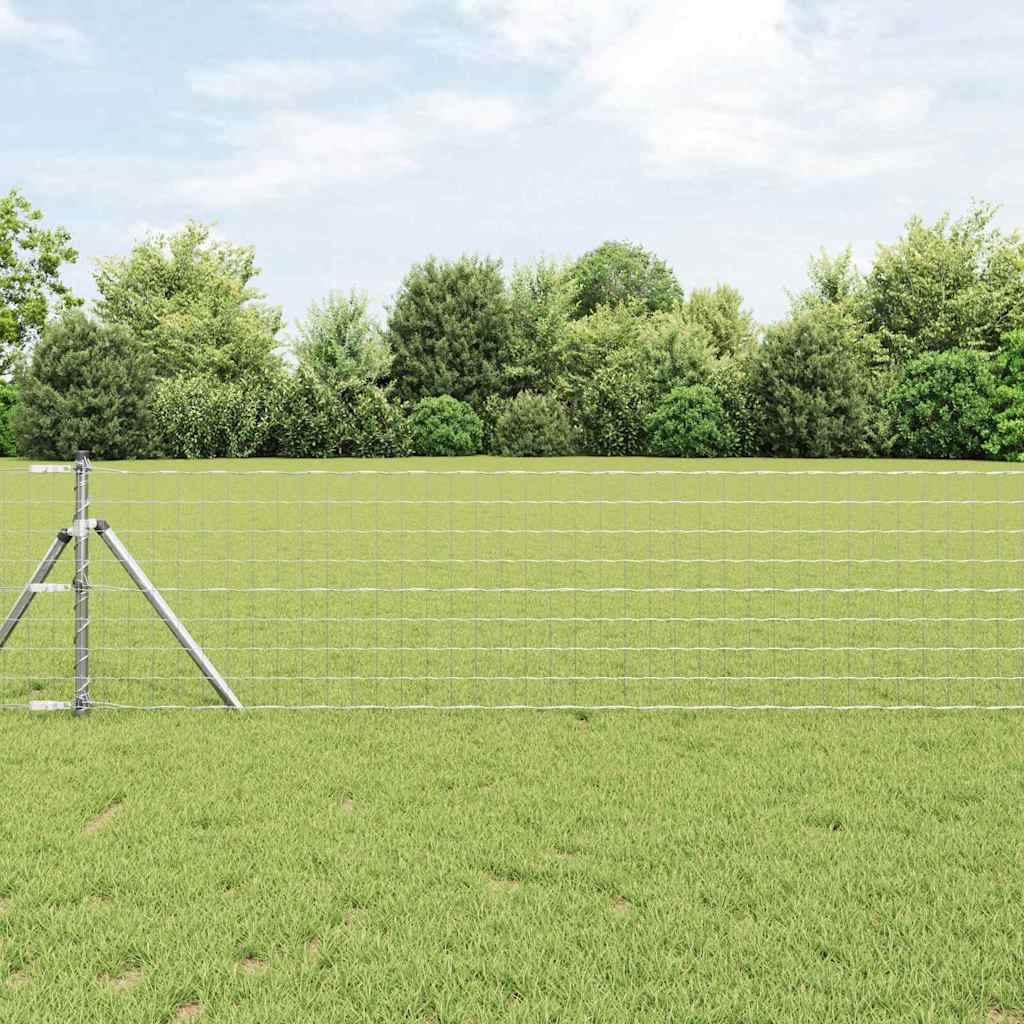 Vidaxl hek met paal zilver 0,8 x 10 m staal en pvc