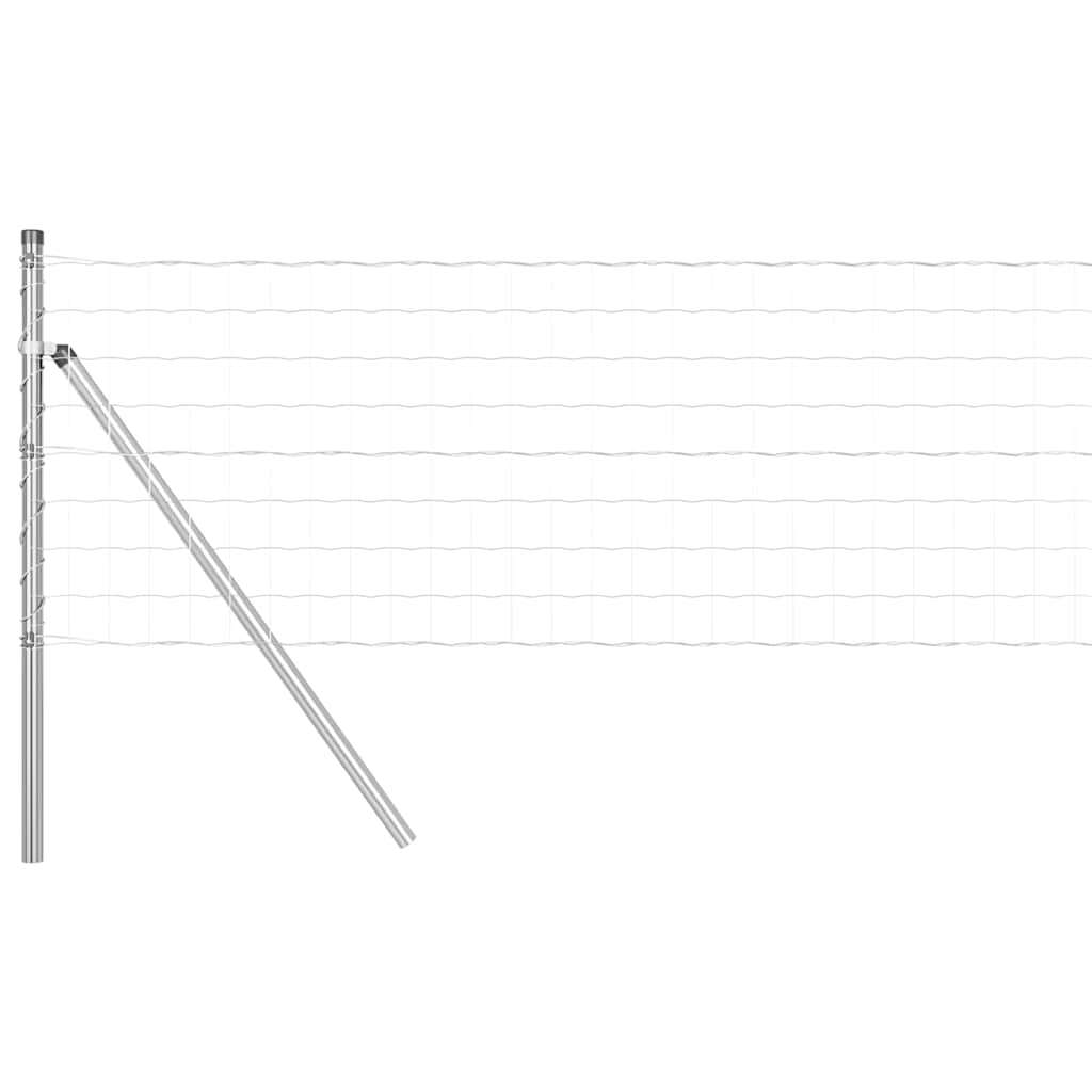 Vidaxl hek met paal zilver 0,6 x 25 m staal en pvc