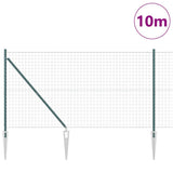 Vidaxl hek met paal groen 1,2 x 10 m staal en pvc