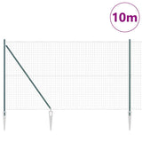 Vidaxl hek met paal groen 1,5 x 10 m staal en pvc