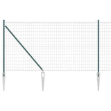 Vidaxl hek met paal groen 1 x 10 m staal en pvc