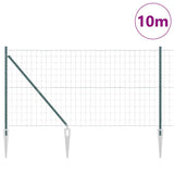 Vidaxl hek met paal groen 1,2 x 10 m staal en pvc