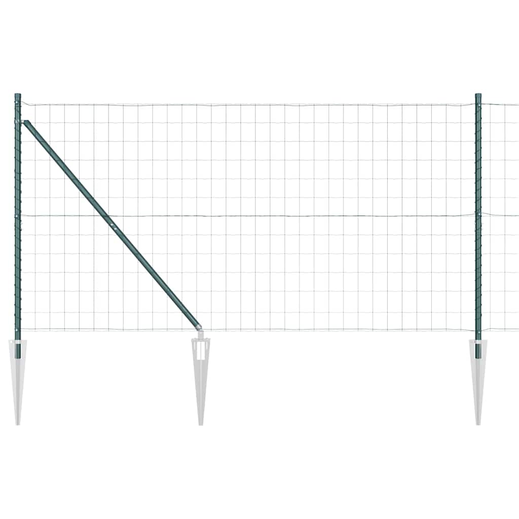 Vidaxl hek met paal groen 1,4 x 10 m staal en pvc
