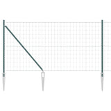 Vidaxl hek met paal groen 1,4 x 10 m staal en pvc