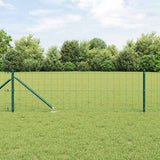 Vidaxl hek met paal groen 0,6 x 10 m staal en pvc