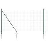Vidaxl hek met paal groen 1,5 x 10 m staal
