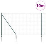 Vidaxl hek met paal groen 1,5 x 10 m staal