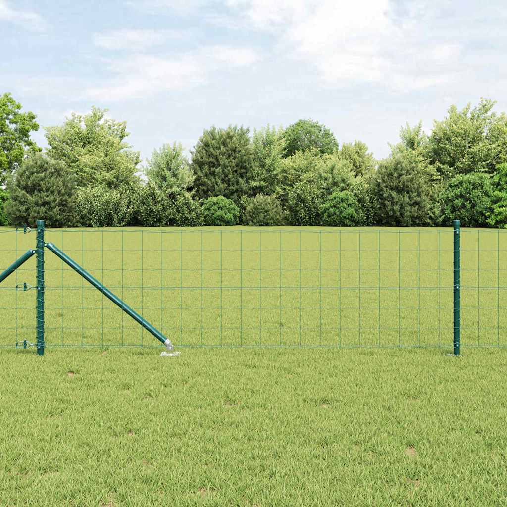 Vidaxl hek met paal groen 0,6 x 25 m staal en pvc