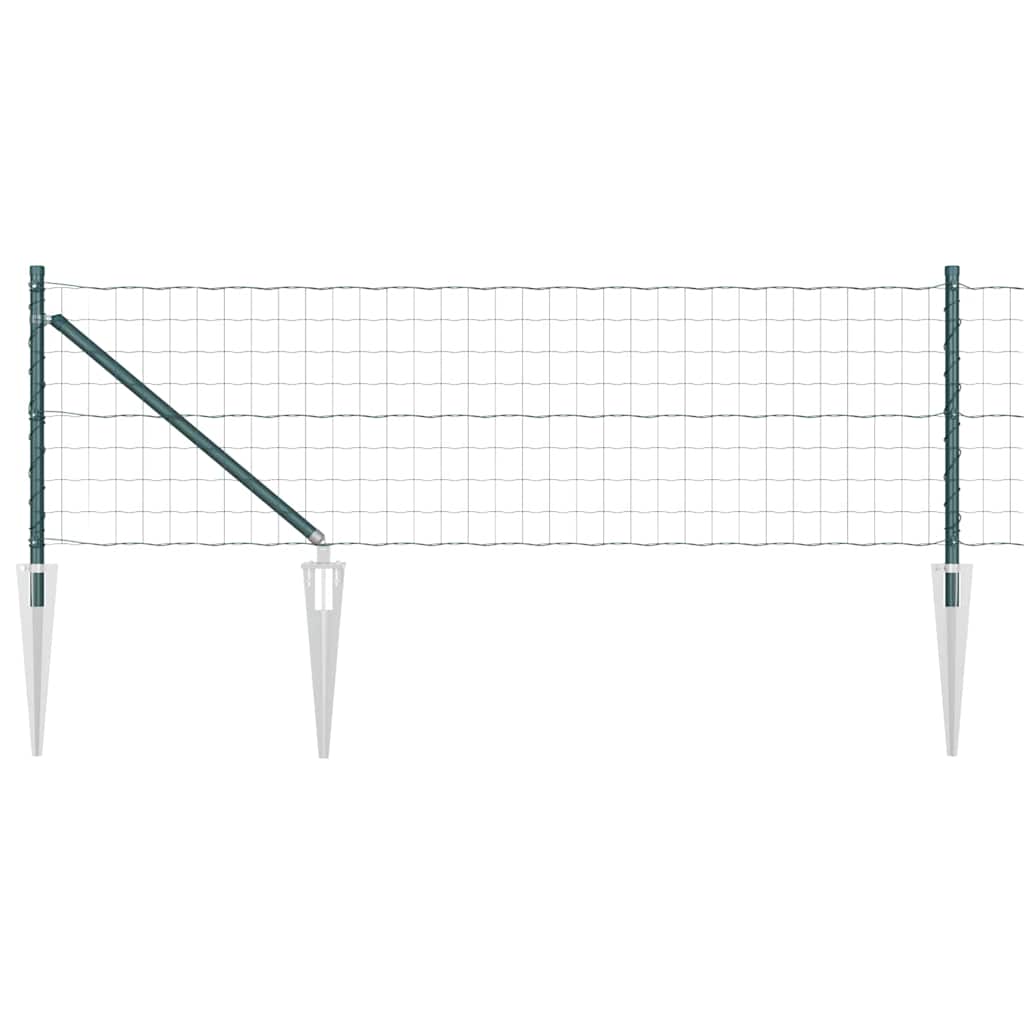 Vidaxl hek met paal groen 0,6 x 10 m staal en pvc