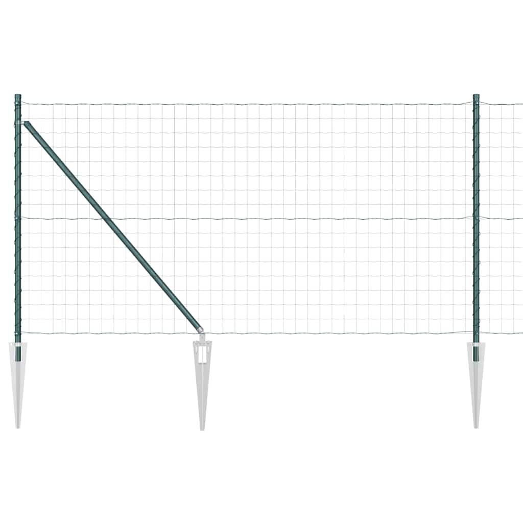Vidaxl hek met paal groen 1 x 10 m staal