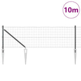 Vidaxl hek met paal grijs 0,6 x 10 m staal en pvc