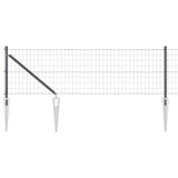 Vidaxl hek met paal grijs 0,6 x 10 m staal en pvc