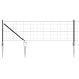 Vidaxl hek met paal grijs 0,6 x 10 m staal en pvc