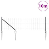 Vidaxl hek met paal grijs 0,6 x 10 m staal en pvc