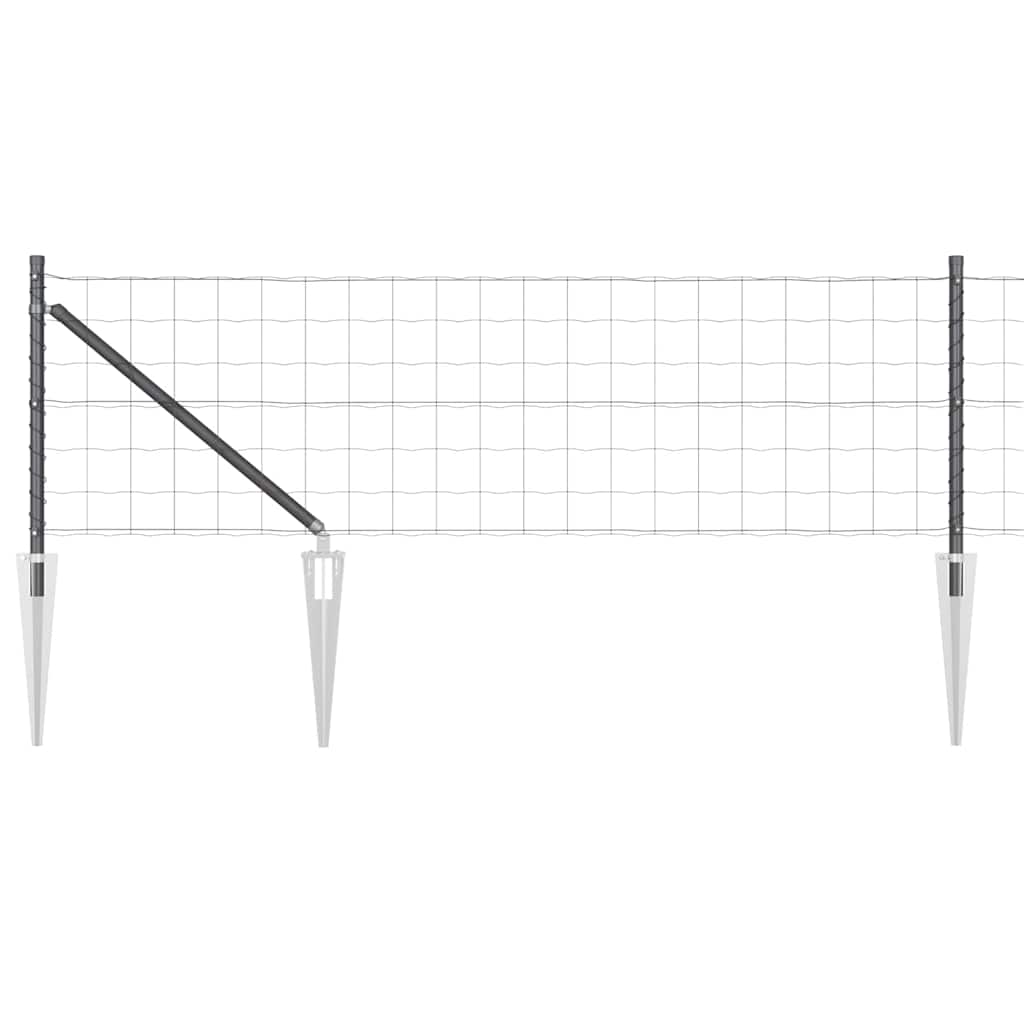Vidaxl hek met paal grijs 0,8 x 10 m staal