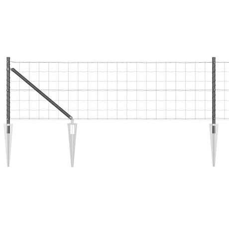 Vidaxl hek met paal grijs 0,6 x 25 m staal en pvc
