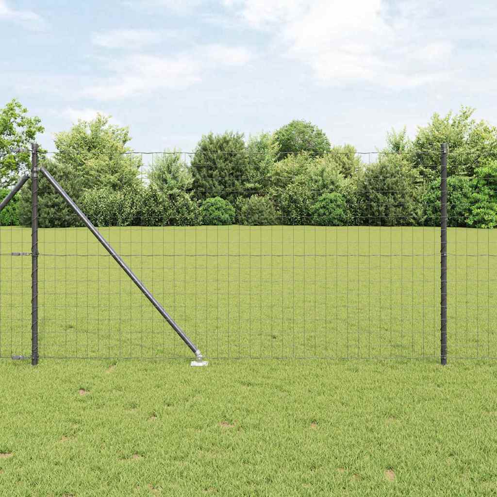 Vidaxl hek met paal grijs 1 x 10 m staal