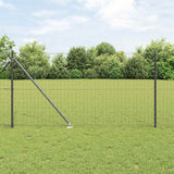 Vidaxl hek met paal grijs 1 x 10 m staal