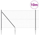 Vidaxl hek met paal grijs 1,4 x 10 m staal en pvc