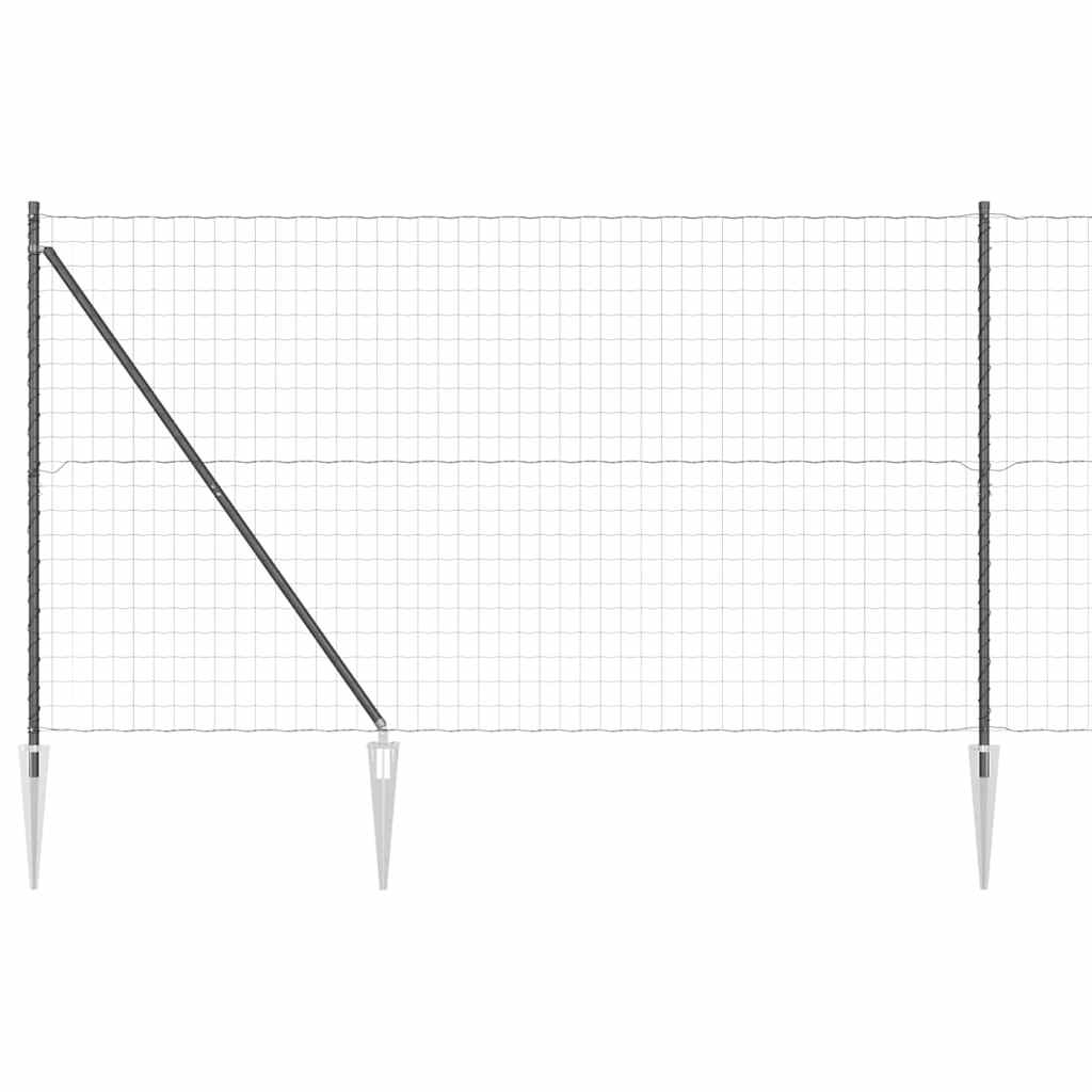 Vidaxl hek met paal grijs 1,5 x 10 m staal
