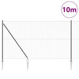 Vidaxl hek met paal grijs 1,5 x 10 m staal