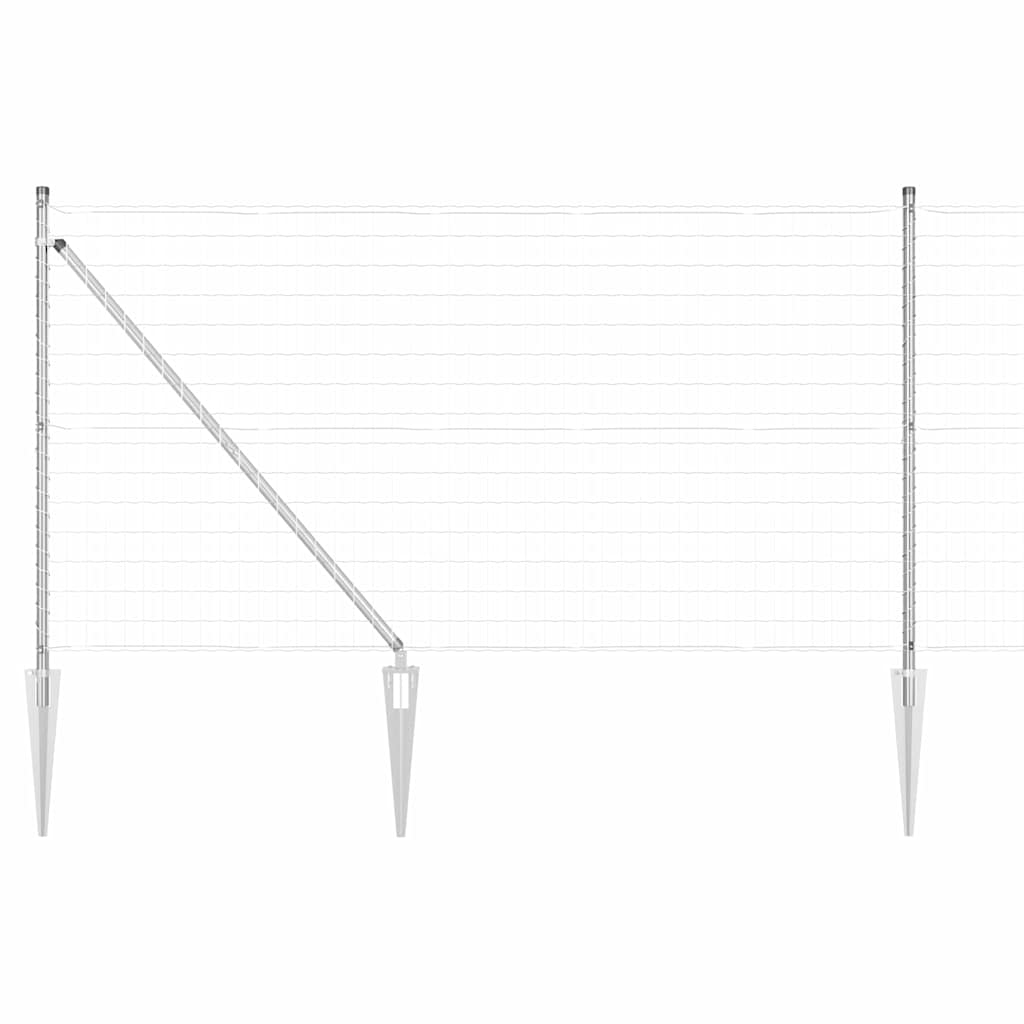 Vidaxl hek met paal zilver 1 x 10 m staal