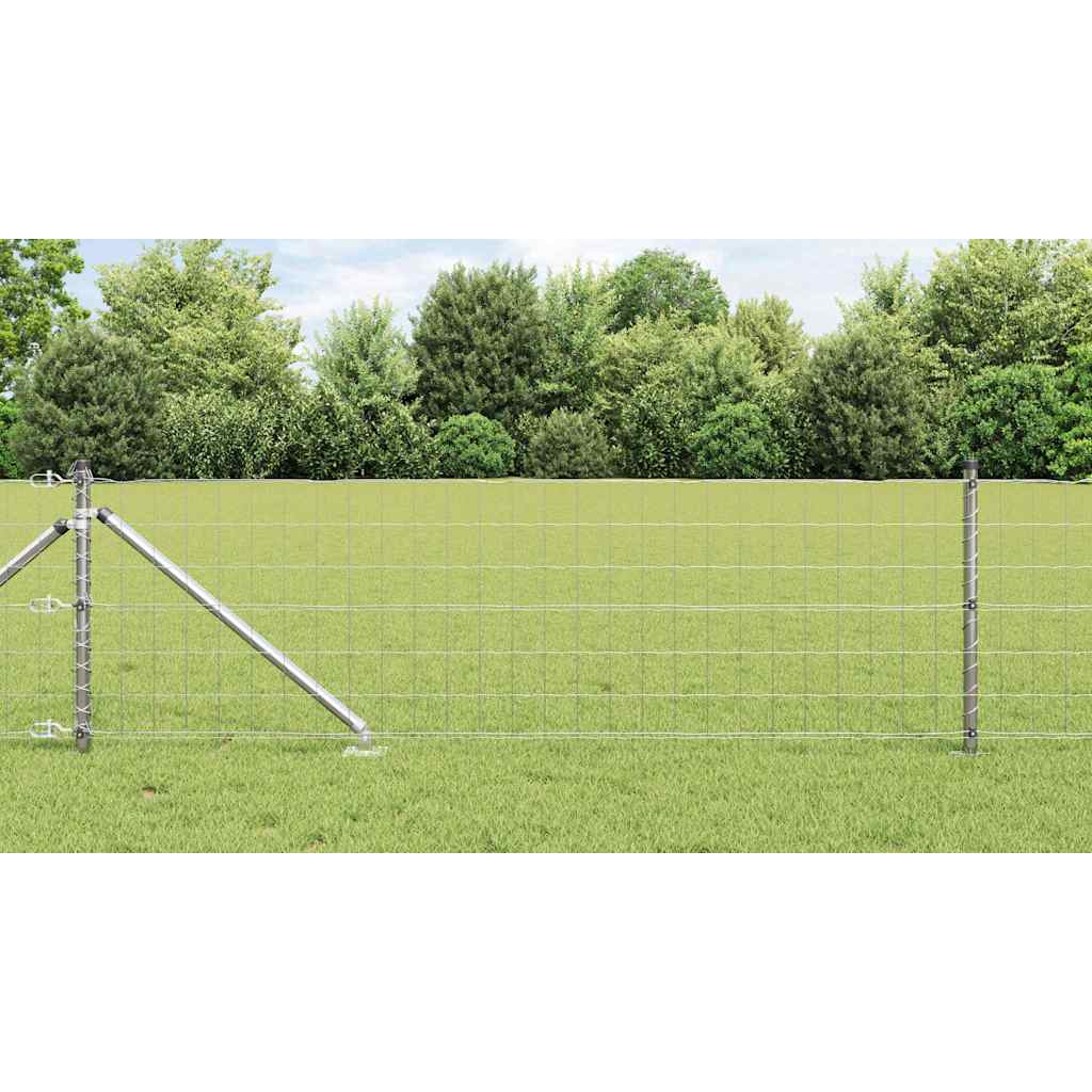Vidaxl hek met paal zilver 0,4 x 25 m staal