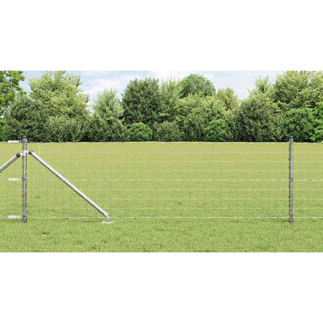 Vidaxl hek met paal zilver 0,6 x 10 m staal