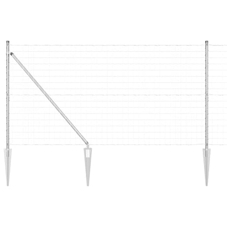 Vidaxl hek met paal zilver 1,4 x 10 m staal