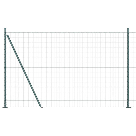 Vidaxl hek met paal groen 1,4 x 10 m staal en pvc