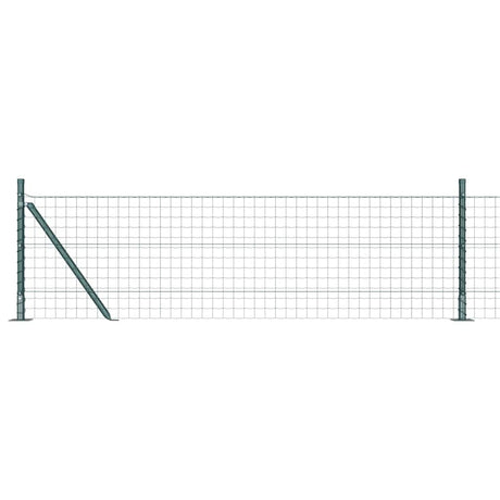 Vidaxl hek met paal groen 0,6 x 25 m staal en pvc