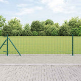 Vidaxl hek met paal groen 0,4 x 25 m staal en pvc