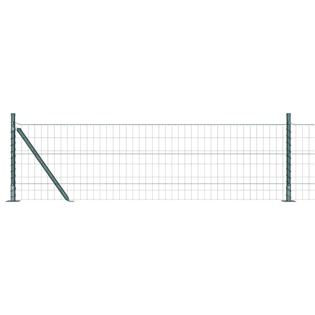 Vidaxl hek met paal groen 0,4 x 25 m staal en pvc
