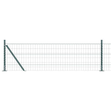 Vidaxl hek met paal groen 0,4 x 25 m staal en pvc