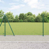 Vidaxl hek met paal groen 1,2 x 10 m staal