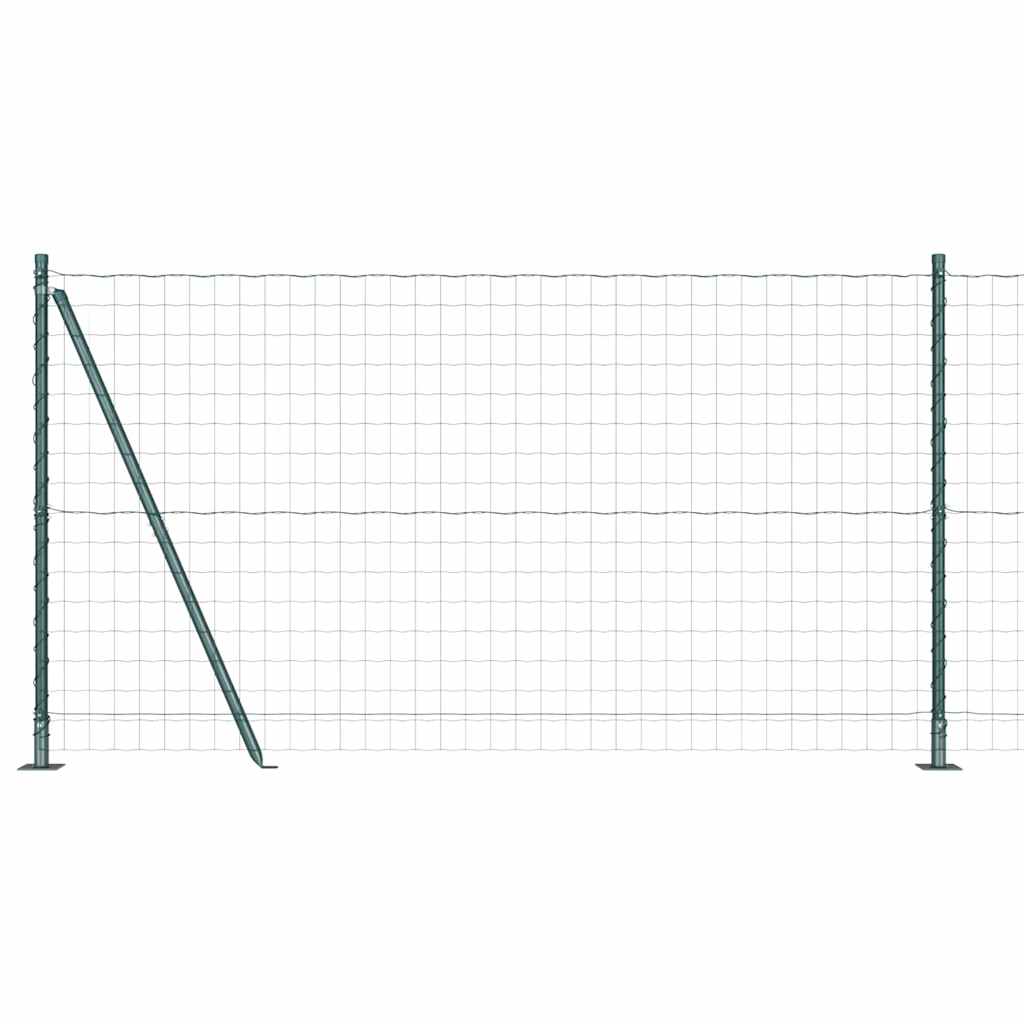 Vidaxl hek met paal groen 1,2 x 10 m staal