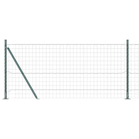 Vidaxl hek met paal groen 0,8 x 25 m staal