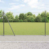 Vidaxl hek met paal grijs 1,5 x 10 m staal en pvc
