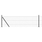 Vidaxl hek met paal grijs 0,4 x 25 m staal en pvc