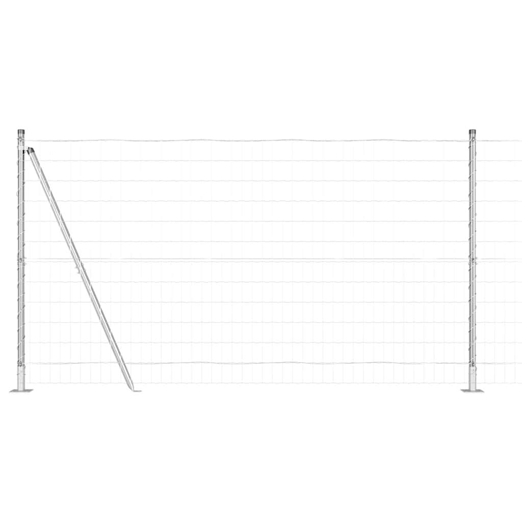 Vidaxl hek met paal zilver 1,2 x 10 m staal
