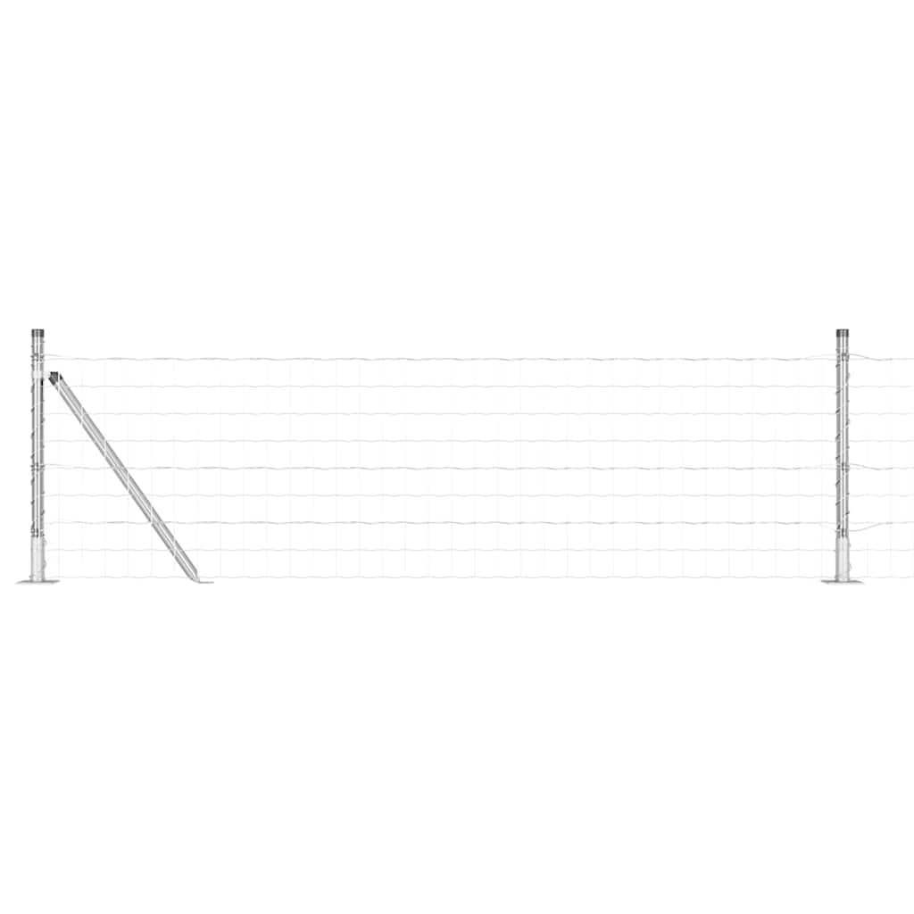 Vidaxl hek met paal zilver 0,6 x 10 m staal