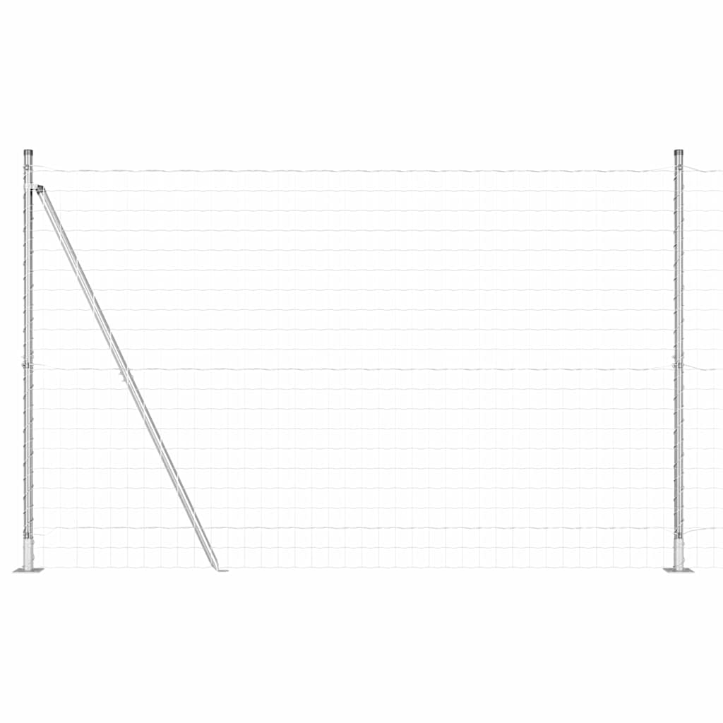 Vidaxl hek met paal zilver 1,4 x 10 m staal