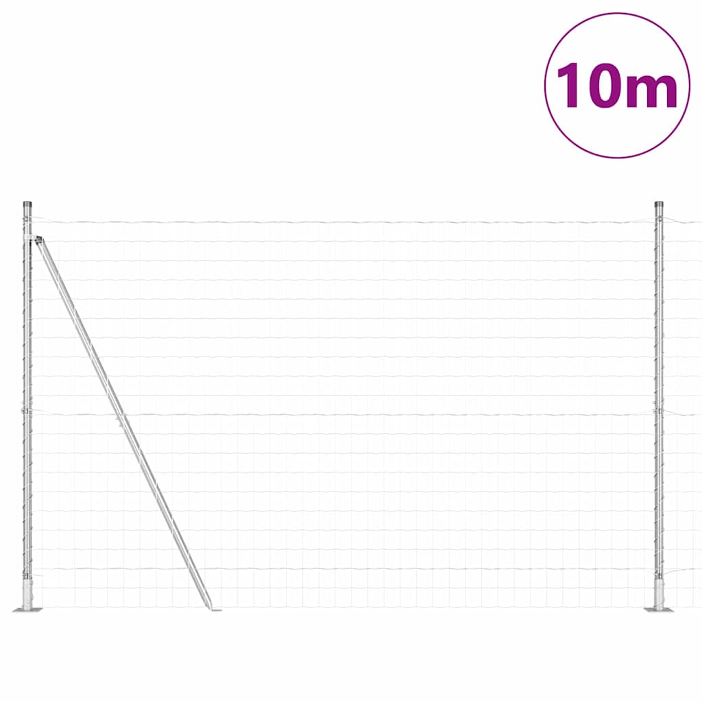 Vidaxl hek met paal zilver 1,4 x 10 m staal